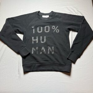 Everlane Unisex 100% HUMAN, French‎ Terry, cotton crewneck Black Sweatershirt
